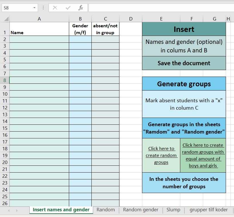 Excel Group Generator –